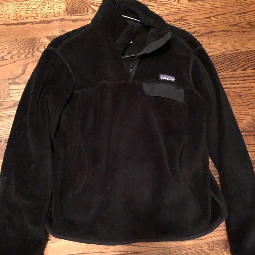 Black Patagonia Re-Tool Snap Pullover